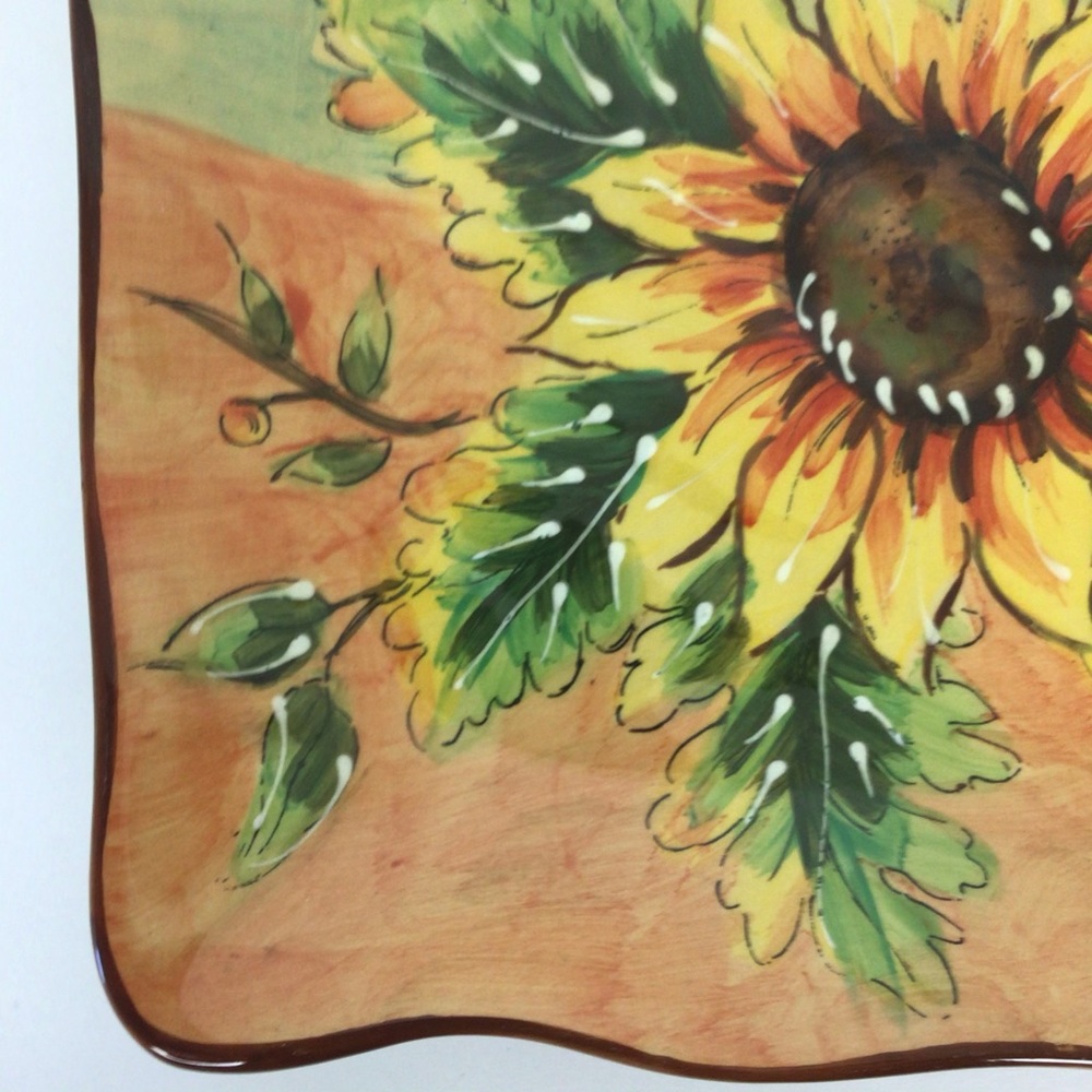 Floral Sunflower Ceramic Accent Plate - Picture 6 of 11